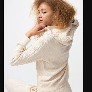 NEW Uniqlo Women Washable Knit Cable Hoodie KHAKI White Blue Gray Size M